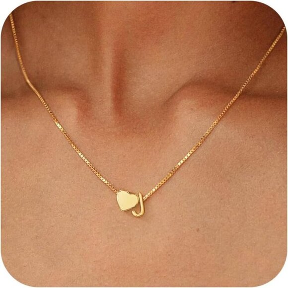 Mother Day Gifts for Mom Grandma Wife - Heart Initial Necklaces for Women Girls, - Picture 1 of 6